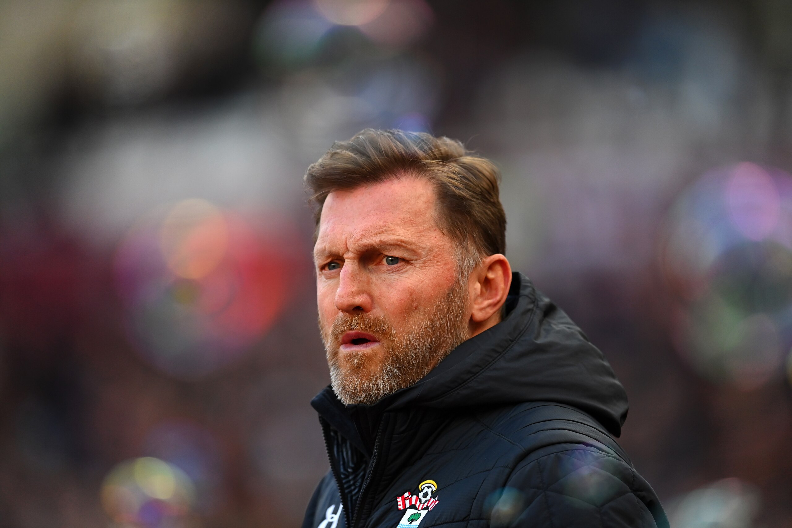 LONDON, ENGLAND - FEBRUARY 29: Ralph Hasenhuttl, Manager of Southampton looks on prior to the Premier League match between West Ham United and Southampton FC at London Stadium on February 29, 2020 in London, United Kingdom. (Photo by Clive Mason/Getty Ima
