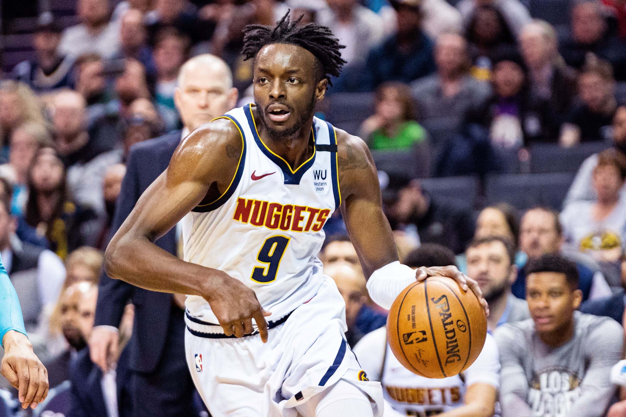 CHARLOTTE, NORTH CAROLINA - MARCH 05: Jerami Grant #9 of the Denver Nuggets during the second quarter during their game against the Charlotte Hornets at Spectrum Center on March 05, 2020 in Charlotte, North Carolina. NOTE TO USER: User expressly acknowled
