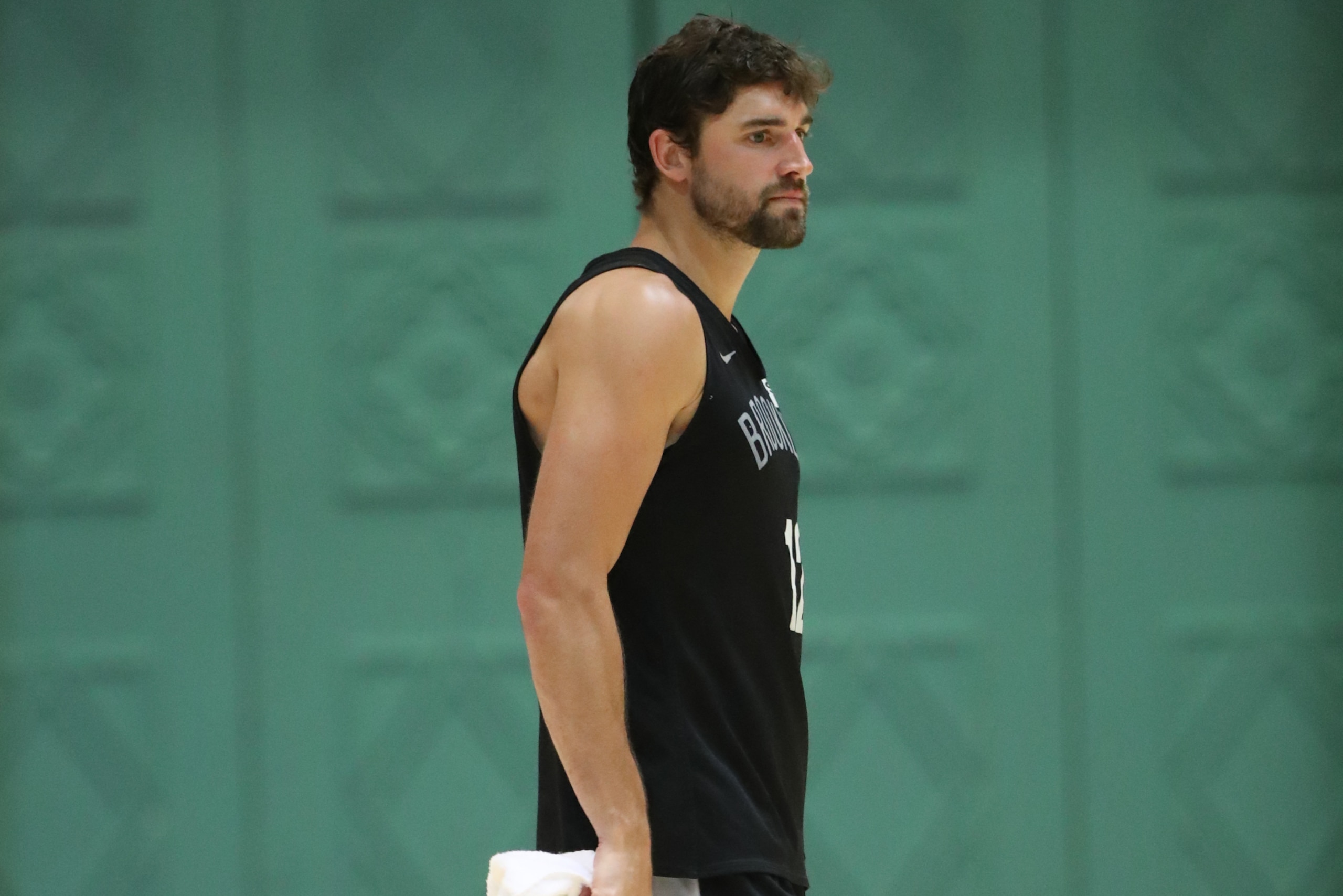 ORLANDO, FL - JULY 10: Joe Harris of the Brooklyn Nets during practice at the hotel as part of the NBA Restart 2020 on July 10, 2020 in Orlando, Florida. NOTE TO USER: User expressly acknowledges and agrees that, by downloading and/or using this photograp
