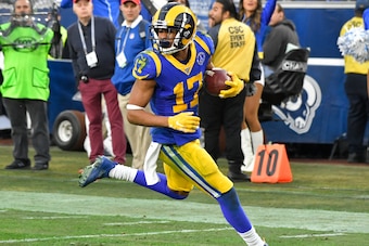LOS ANGELES, CA - DECEMBER 29: Robert Woods #17 of the Los Angeles Rams runs toward the endzone to score a touchdown that was overturned against the Arizona Cardinals at Los Angeles Memorial Coliseum on December 29, 2019 in Los Angeles, California. (Photo