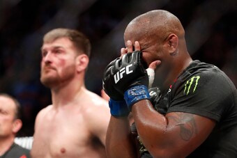 Cormier (right) after defeating Miocic