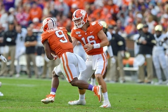 Clemson RB Travis Etienne and QB Trevor Lawrence