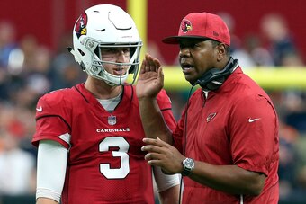 Current Bucs offensive coordinator Byron Leftwich with Rosen.