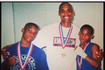 The Charlos with their father Kevin.