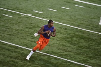 Deshaun Watson at Clemson's pro day in 2017