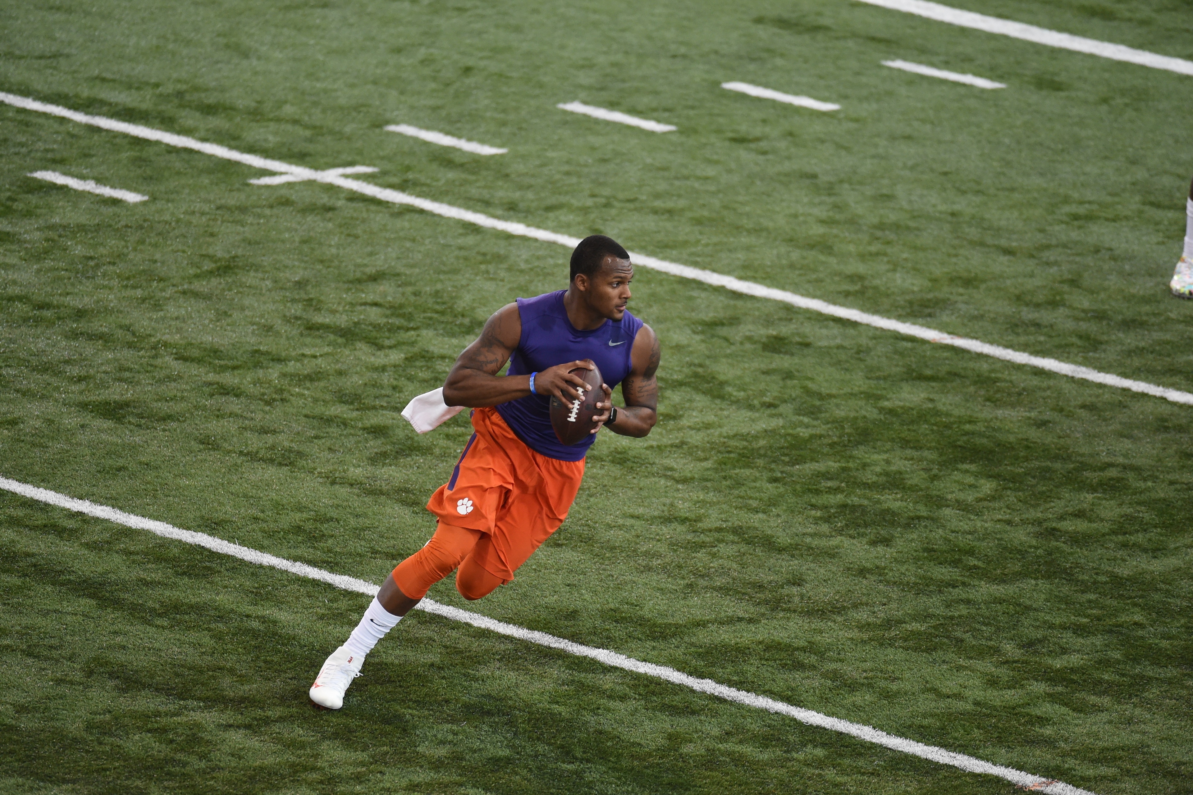 Deshaun Watson at Clemson's pro day in 2017 Deshaun Watson at Clemson's pro day in 2017