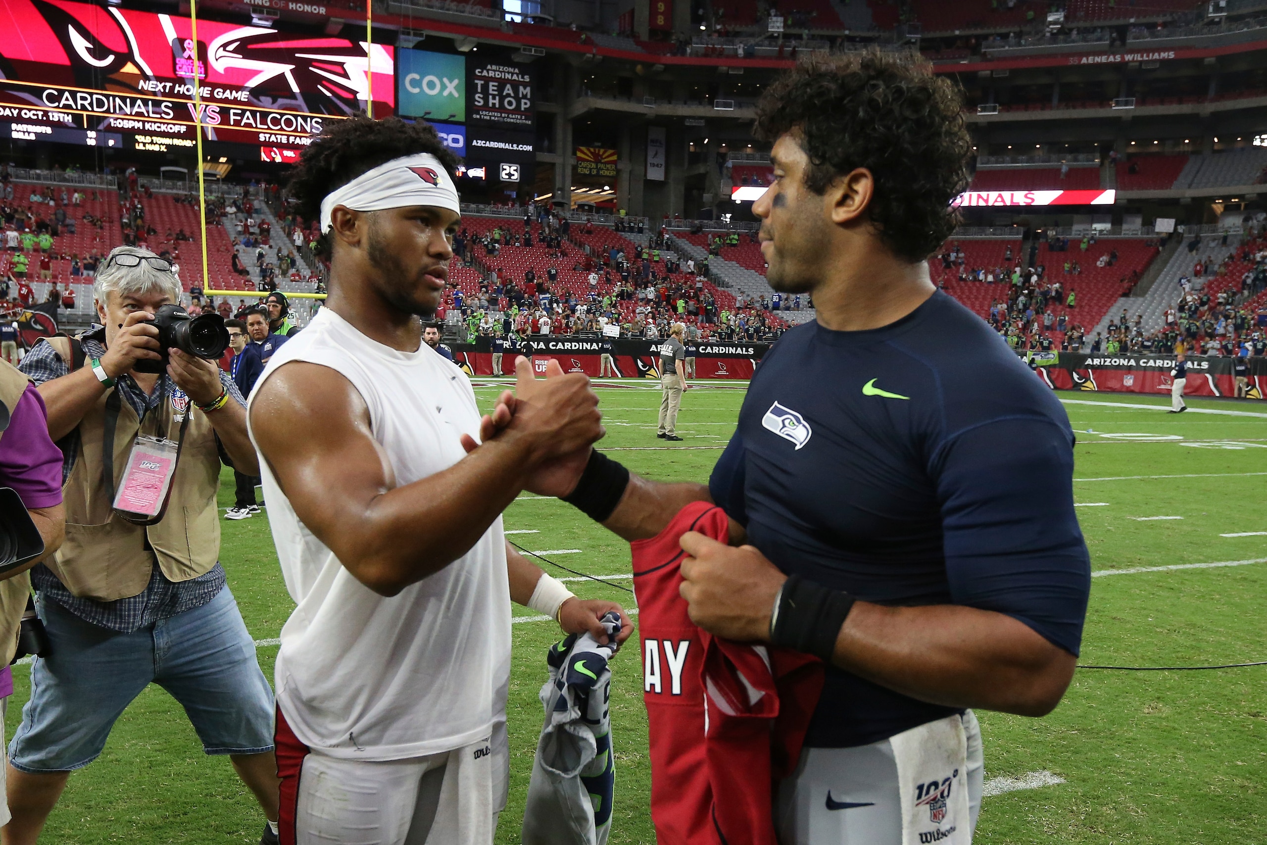 Murray and Wilson after a 2019 game Murray and Wilson after a 2019 game