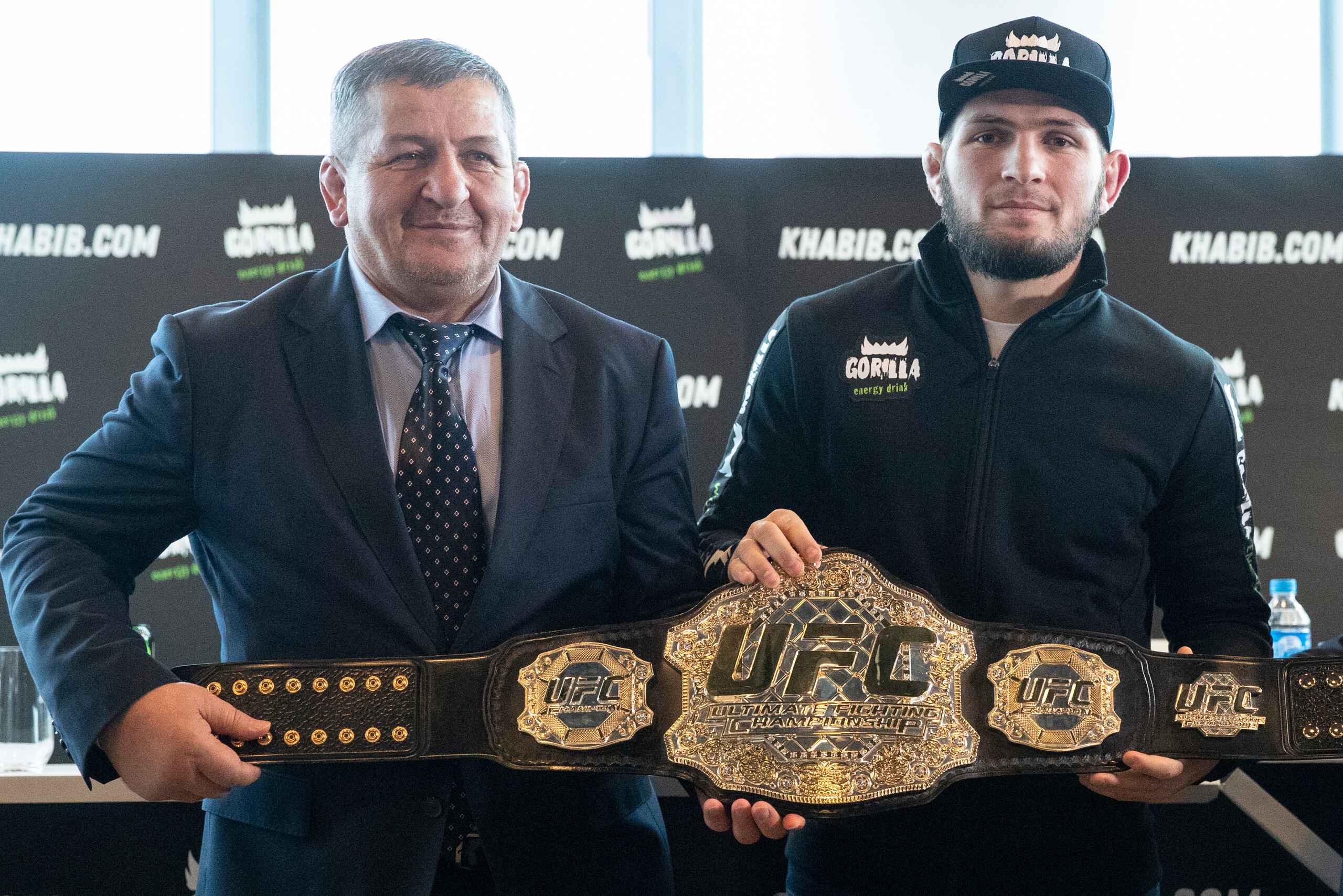Abdulmanap Nurmagomedov (left) and his son, then UFC lightweight champ Khabib Nurmagomedov Abdulmanap Nurmagomedov (left) and his son, then UFC lightweight champ Khabib Nurmagomedov