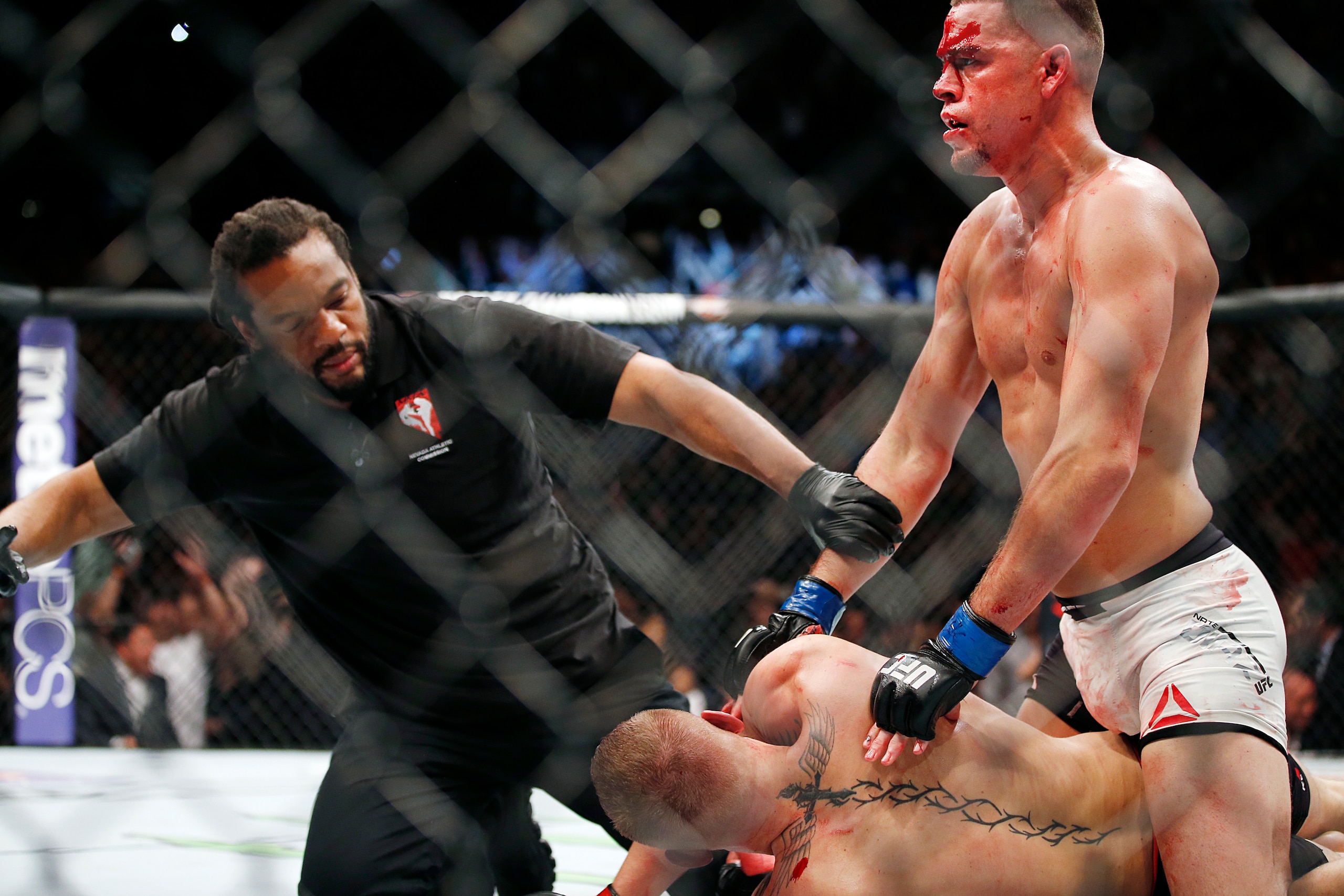 Referee Herb Dean in 2016 after Nate Diaz defeated Conor McGregor