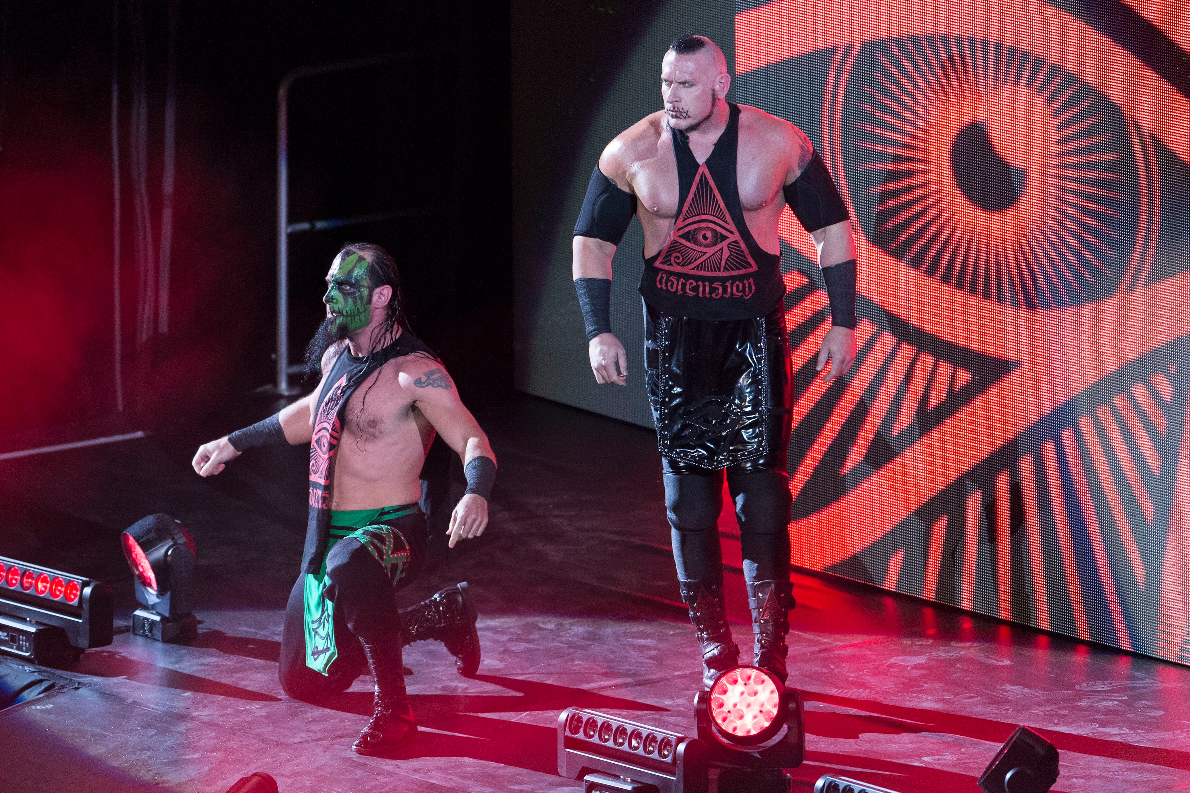 COLOGNE, GERMANY - NOVEMBER 07: The Ascension  during the WWE Live Show at Lanxess Arena on November 7, 2018 in Cologne, Germany. (Photo by Marc Pfitzenreuter/Getty Images)