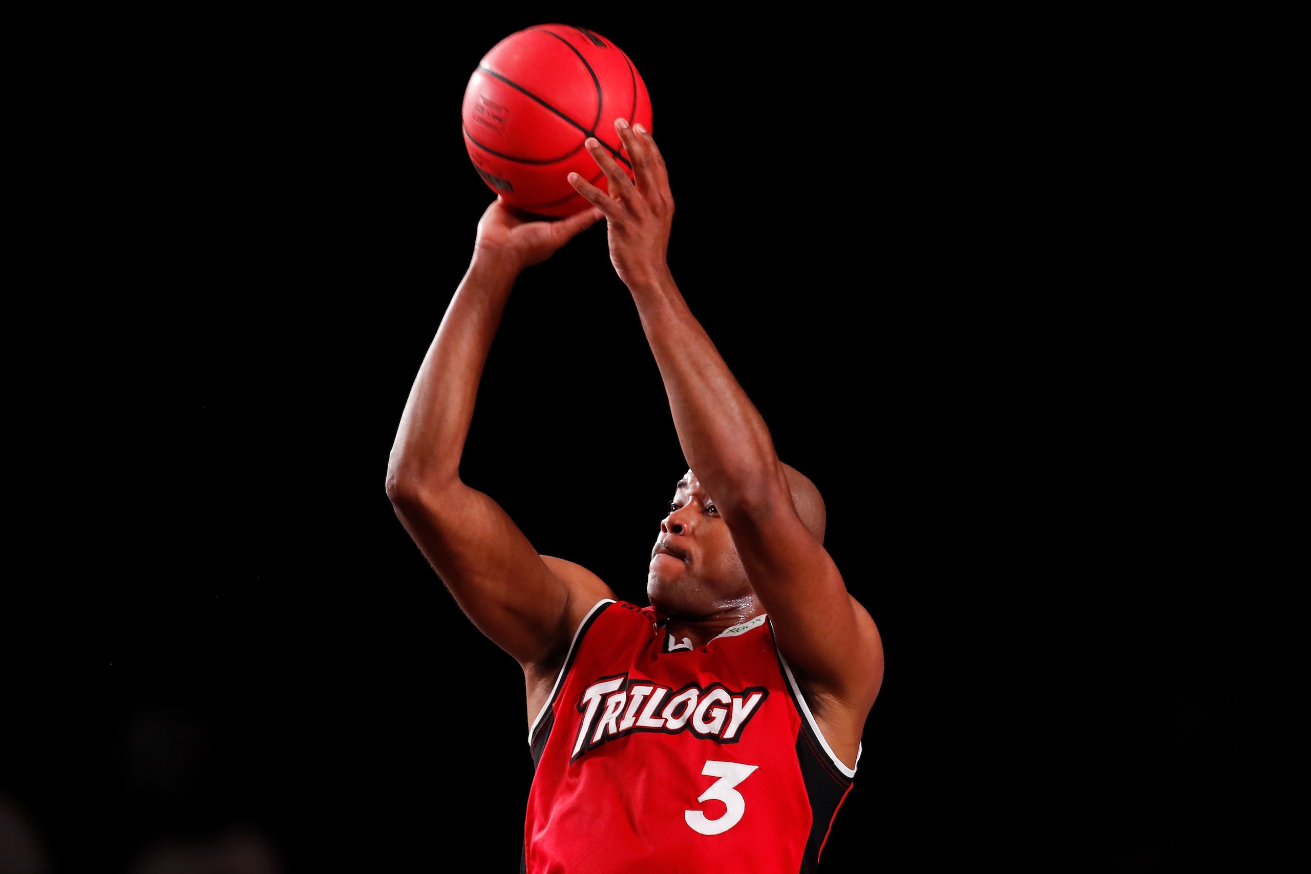 NASSAU, BAHAMAS - AUGUST 28: Jarrett Jack #3 of the Trilogy attempts a shot during the game against the Tri-State during the BIG3 - Playoffs at Atlantis Paradise Island on August 28, 2021 in Nassau, Bahamas. (Photo by Michael Reaves/Getty Images)