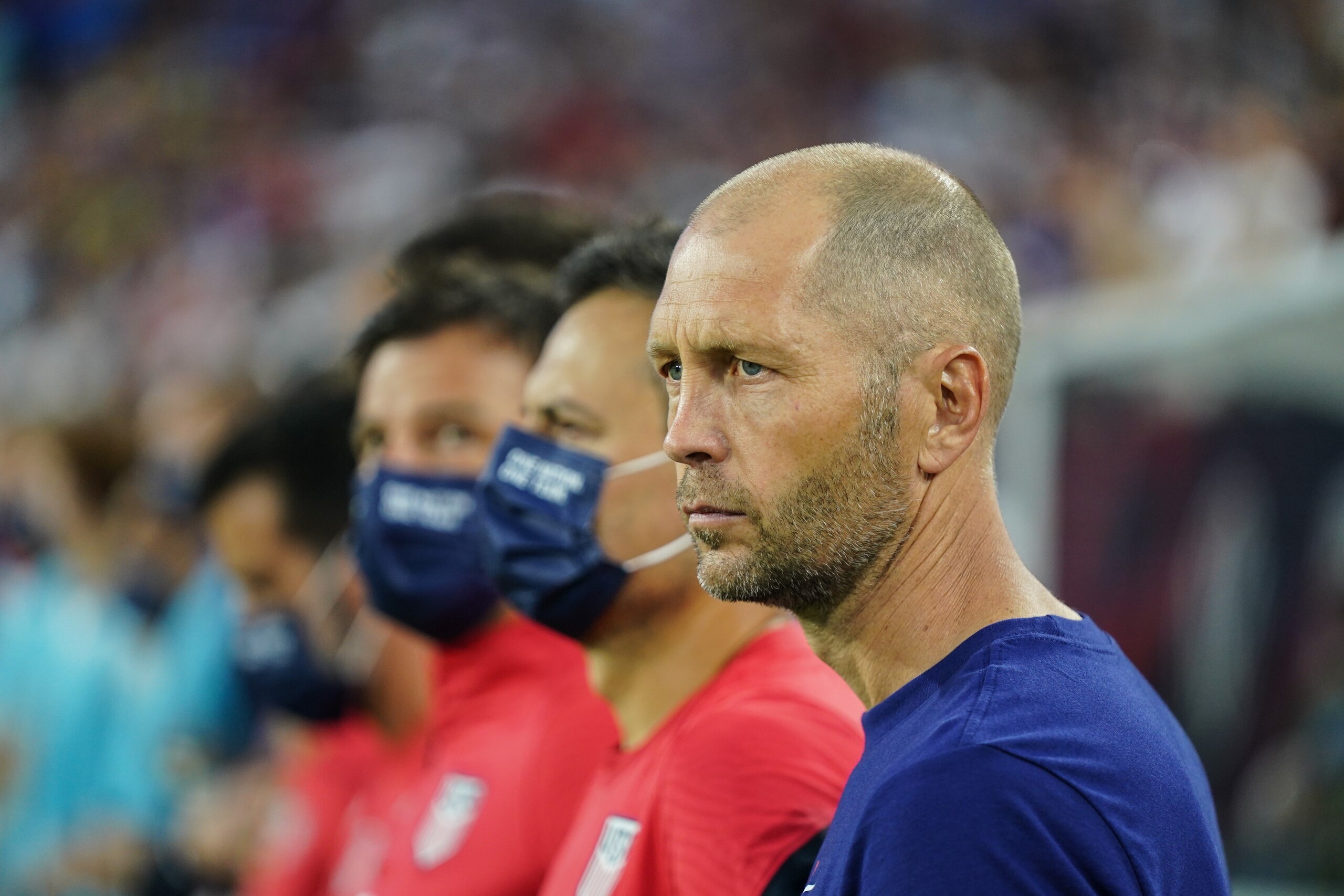 NASHVILLE, TN - SEPTEMBER 5: U.S. Men's National team head coach Gregg Berhalter during a game between Canada and USMNT at Nissan Stadium on September 5, 2021 in Nashville, Tennessee. (Photo by Brad Smith/ISI Photos/Getty Images) NASHVILLE, TN - SEPTEMBER 5: U.S. Men's National team head coach Gregg Berhalter during a game between Canada and USMNT at Nissan Stadium on September 5, 2021 in Nashville, Tennessee. (Photo by Brad Smith/ISI Photos/Getty Images)