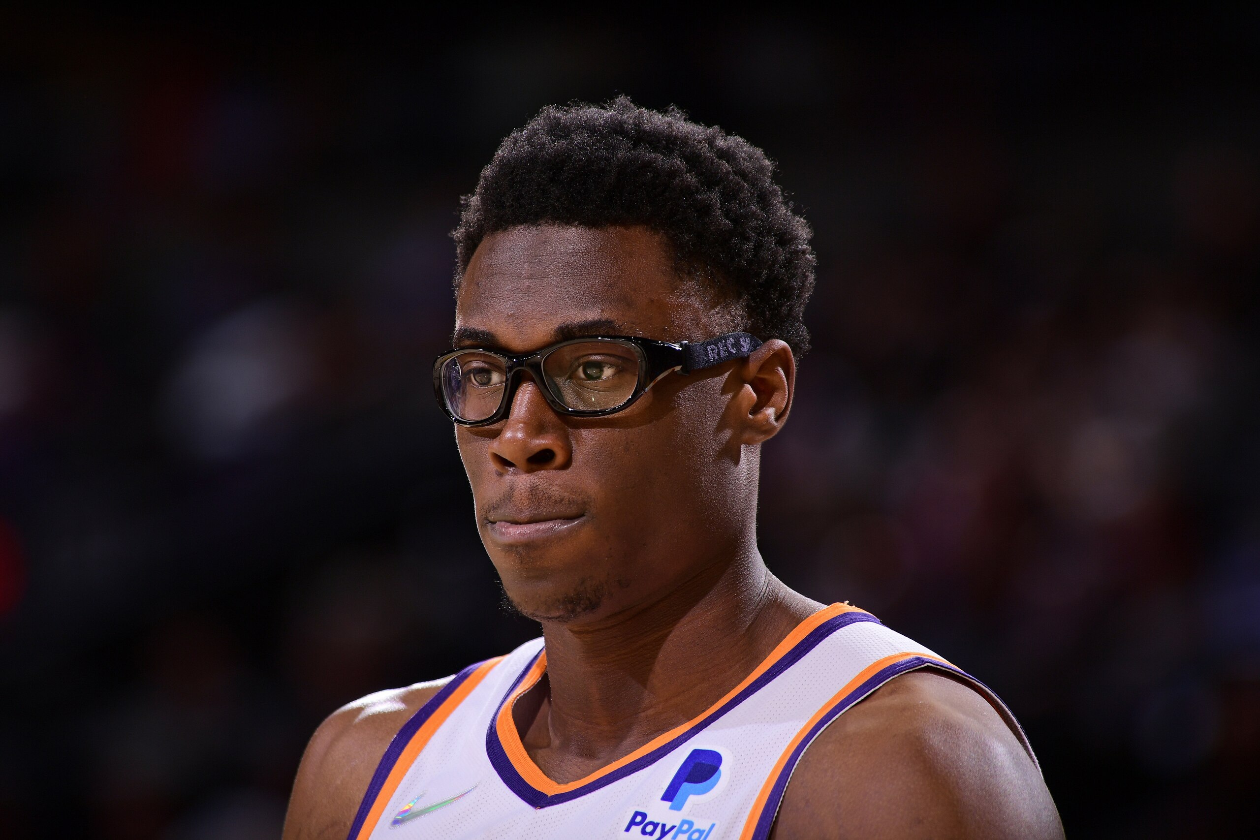 PHOENIX, AZ - OCTOBER 6: Jalen Smith #10 of the Phoenix Suns looks on during a preseason game against the Los Angeles Lakers on October 6, 2021 at Footprint Center in Phoenix, Arizona. NOTE TO USER: User expressly acknowledges and agrees that, by downloa PHOENIX, AZ - OCTOBER 6: Jalen Smith #10 of the Phoenix Suns looks on during a preseason game against the Los Angeles Lakers on October 6, 2021 at Footprint Center in Phoenix, Arizona. NOTE TO USER: User expressly acknowledges and agrees that, by downloa