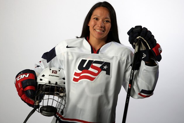 PARK CITY, UT - OCTOBER 02:  Ice Hockey player Julie Chu poses for a portrait during the USOC Media Summit ahead of the Sochi 2014 Winter Olympics on October 2, 2013 in Park City, Utah.  (Photo by Doug Pensinger/Getty Images)