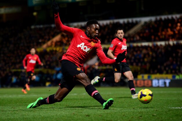 NORWICH, ENGLAND - DECEMBER 28: Danny Welbeck of Manchester United scores their first goal during the Barclays Premier League match between Norwich City and Manchester United at Carrow Road on December 28, 2013 in Norwich, England. (Photo by Jamie McDonald/Getty Images) NORWICH, ENGLAND - DECEMBER 28: Danny Welbeck of Manchester United scores their first goal during the Barclays Premier League match between Norwich City and Manchester United at Carrow Road on December 28, 2013 in Norwich, England. (Photo by Jamie McDonald/Getty Images)
