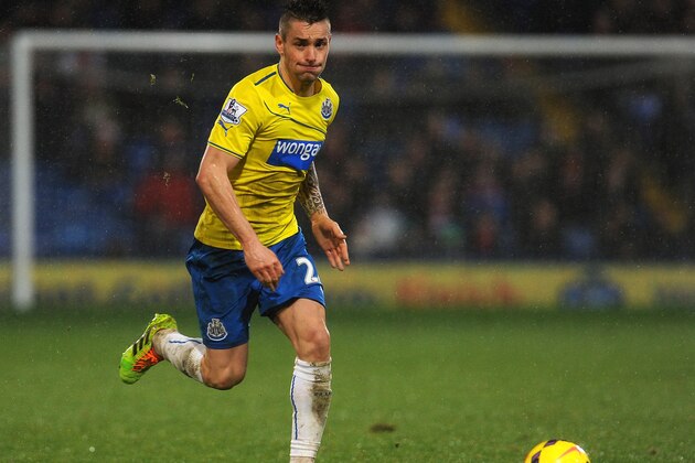 LONDON, ENGLAND - DECEMBER 21: Mathieu Debuchy of Newcastle United in action during the Barclays Premier League match between Crystal Palace and Newcastle United at Selhurst Park on December 21, 2013 in London, England. (Photo by Tom Dulat/Getty Images)