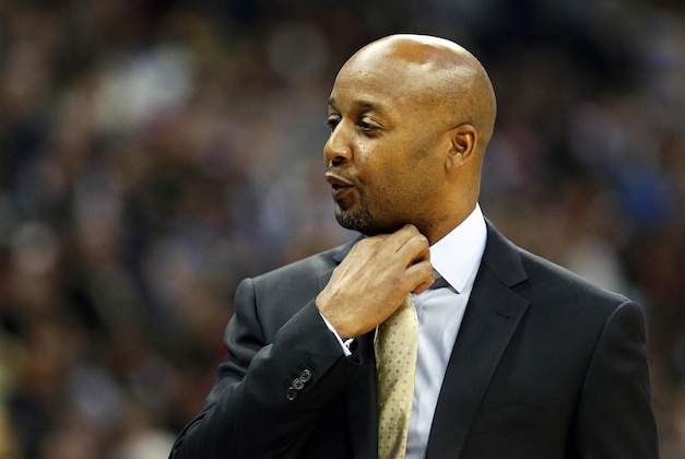 Dec 30, 2013; Denver, CO, USA; Denver Nuggets head coach Brian Shaw reacts to a play in the first quarter against the Miami Heat at the Pepsi Center. Mandatory Credit: Isaiah J. Downing-USA TODAY Sports