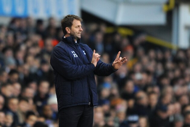 LONDON, ENGLAND - DECEMBER 26:  Tim Sherwood the Spurs manager directs his players during the Barclays Premier League match between Tottenham Hotspur and West Bromwich Albion on December 26 2013 in London, England.  (Photo by Steve Bardens/Getty Images)