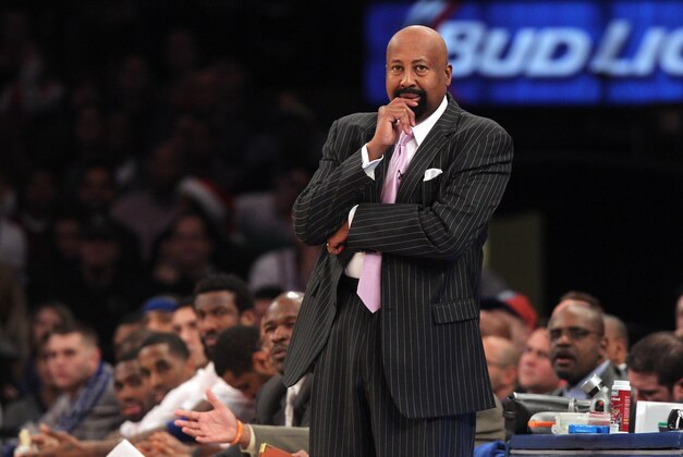 Dec 25, 2013; New York, NY, USA; New York Knicks head coach Mike Woodson coaches against the Oklahoma City Thunder during the first quarter of a game at Madison Square Garden. Mandatory Credit: Brad Penner-USA TODAY Sports