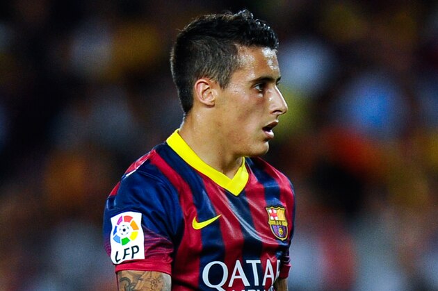 BARCELONA, SPAIN - SEPTEMBER 14:  Cristian Tello of FC Barcelona looks on during the La Liga match between FC Barcelona and Sevilla FC at Camp Nou on September 14, 2013 in Barcelona, Spain.  (Photo by David Ramos/Getty Images)