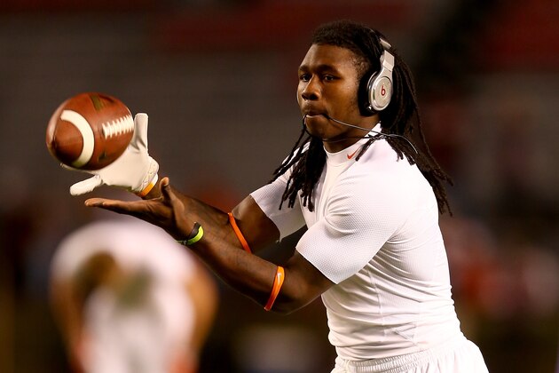 COLUMBIA, SC - NOVEMBER 30:  Sammy Watkins #2 of the Clemson Tigers listens to music as he warms up before their game against the South Carolina Gamecocks at Williams-Brice Stadium on November 30, 2013 in Columbia, South Carolina.  (Photo by Streeter Lecka/Getty Images)
