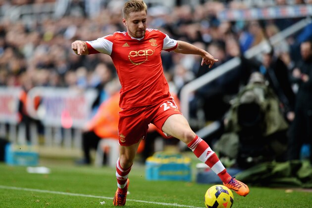 NEWCASTLE UPON TYNE, ENGLAND - DECEMBER 14:  Luke Shaw of Southampton during the Barclays Premier League match between Newcastle United and Southampton at St James' Park on December 14, 2013 in Newcastle upon Tyne, England.  (Photo by Tony Marshall/Getty Images)
