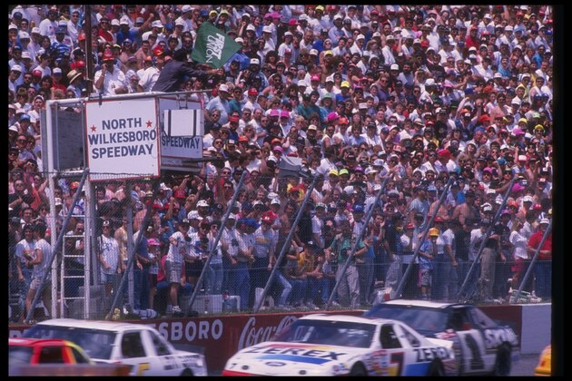 General view of the NASCAR First Union 400 at North Wilkesboro Speedway in North Wilkesboro, North Carolina.