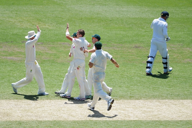 SYDNEY, AUSTRALIA - JANUARY 04:  Peter Siddle of Australia celebrates after taking the wicket of Jonny Bairstow during day two of the Fifth Ashes Test match between Australia and England at Sydney Cricket Ground on January 4, 2014 in Sydney, Australia.  (Photo by Brett Hemmings/Getty Images)