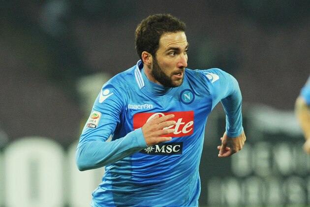 NAPLES, ITALY - DECEMBER 07:  Gonzalo Higuain of Napoli  in action during the Serie A match between SSC Napoli and Udinese Calcio at Stadio San Paolo on December 7, 2013 in Naples, Italy.  (Photo by Giuseppe Bellini/Getty Images)