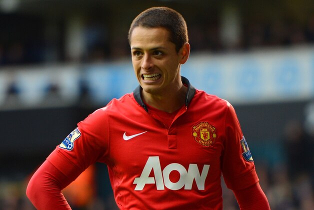 LONDON, ENGLAND - DECEMBER 01:  Javier Hernandez of Manchester United reacts during the Barclays Premier League Match between Tottenham Hotspur and Manchester United at White Hart Lane on December 1, 2013 in London, England.  (Photo by Michael Regan/Getty Images)