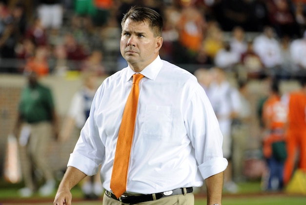 Nov 2, 2013; Tallahassee, FL, USA; Miami Hurricanes head coach Al Golden  before the start of the game against the Florida State Seminoles at Doak Campbell Stadium. Mandatory Credit: Melina Vastola-USA TODAY Sports
