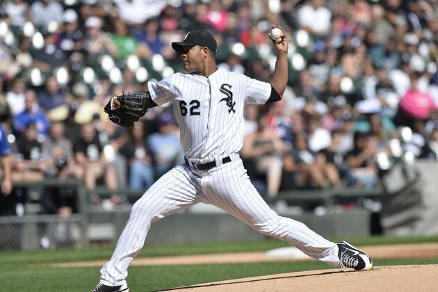 CHICAGO, IL - SEPTEMBER 29:  Starting pitcher Jose Quintana #62 of the Chicago White Sox delivers during the first inning against the Kansas City Royals at U.S. Cellular Field on September 29, 2013 in Chicago, Illinois.  (Photo by Brian Kersey/Getty Images)