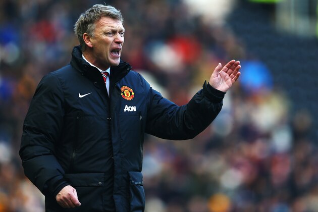 HULL, ENGLAND - DECEMBER 26:  Manchester United manager David Moyes reacts on the touchline during the Barclays Premier League match between Hull City and Manchester United at KC Stadium on December 26, 2013 in Hull, England.  (Photo by Matthew Lewis/Getty Images)
