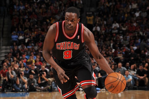 DENVER, CO - NOVEMBER 21: Luol Deng #9 of the Chicago Bulls drives to the basket against the Denver Nuggets on November 21, 2013 at the Pepsi Center in Denver, Colorado. NOTE TO USER: User expressly acknowledges and agrees that, by downloading and/or using this Photograph, user is consenting to the terms and conditions of the Getty Images License Agreement. Mandatory Copyright Notice: Copyright 2013 NBAE (Photo by Bart Young/NBAE via Getty Images) DENVER, CO - NOVEMBER 21: Luol Deng #9 of the Chicago Bulls drives to the basket against the Denver Nuggets on November 21, 2013 at the Pepsi Center in Denver, Colorado. NOTE TO USER: User expressly acknowledges and agrees that, by downloading and/or using this Photograph, user is consenting to the terms and conditions of the Getty Images License Agreement. Mandatory Copyright Notice: Copyright 2013 NBAE (Photo by Bart Young/NBAE via Getty Images)