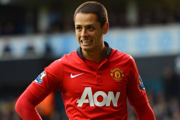 LONDON, ENGLAND - DECEMBER 01:  Javier Hernandez of Manchester United reacts during the Barclays Premier League Match between Tottenham Hotspur and Manchester United at White Hart Lane on December 1, 2013 in London, England.  (Photo by Michael Regan/Getty Images)
