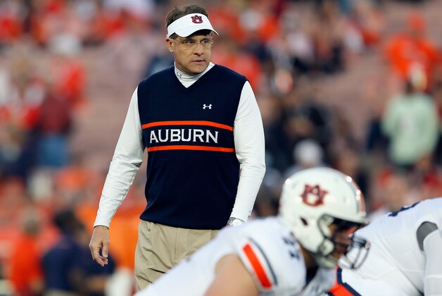 PASADENA, CA - JANUARY 06:  Auburn Tigers head coach Gus Malzahn stands on the field prior to the 2014 Vizio BCS National Championship Game against the Florida State Seminoles at the Rose Bowl on January 6, 2014 in Pasadena, California.  (Photo by Kevin C. Cox/Getty Images)