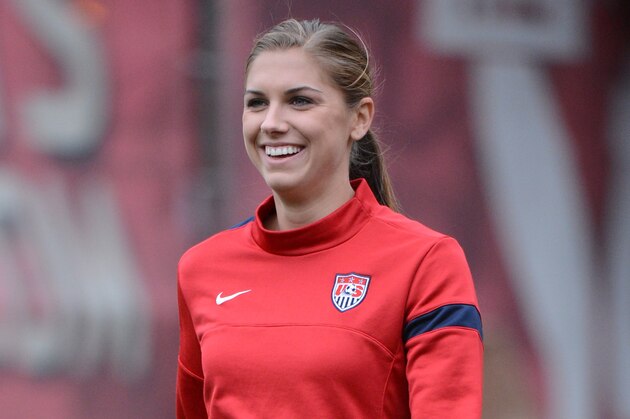 October 27, 2013; San Francisco, CA, USA; USA forward Alex Morgan (13) smiles before the match against New Zealand at Candlestick Park. USA defeated New Zealand 4-1. Mandatory Credit: Kyle Terada-USA TODAY Sports