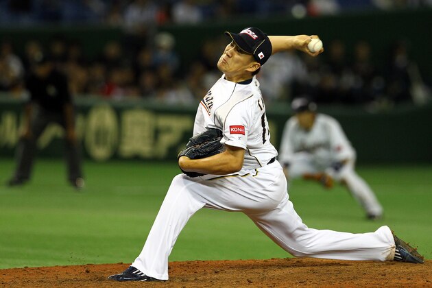 TOKYO, JAPAN - MARCH 12: Pitcher Masahiro Tanaka #17 of Japan pitches during the World Baseball Classic Second Round Pool 1 game between Japan and the Netherlands at Tokyo Dome on March 12, 2013 in Tokyo, Japan.  (Photo by Koji Watanabe/Getty Images)