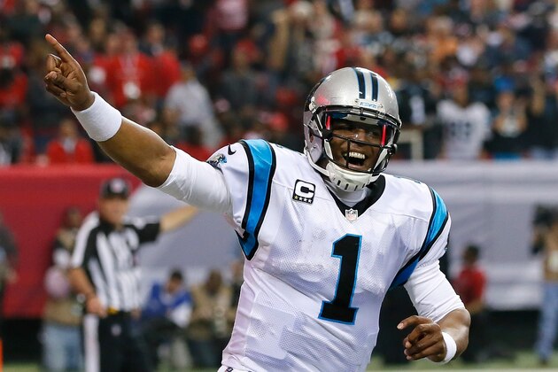 ATLANTA, GA - DECEMBER 29: Cam Newton #1 of the Carolina Panthers celebrates a touchdown against the Atlanta Falcons at Georgia Dome on December 29, 2013 in Atlanta, Georgia. (Photo by Kevin C. Cox/Getty Images) ATLANTA, GA - DECEMBER 29: Cam Newton #1 of the Carolina Panthers celebrates a touchdown against the Atlanta Falcons at Georgia Dome on December 29, 2013 in Atlanta, Georgia. (Photo by Kevin C. Cox/Getty Images)