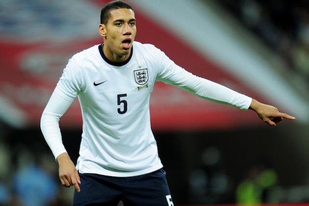 LONDON, ENGLAND - NOVEMBER 19:  Chris Smalling of England points during the international friendly match between England and Germany at Wembley Stadium on November 19, 2013 in London, England.  (Photo by Shaun Botterill/Getty Images)