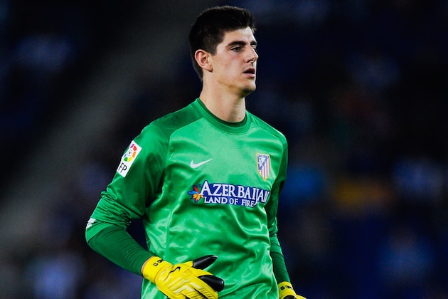 BARCELONA, SPAIN - OCTOBER 19: Thibaut Courtois of Atletico de Madrid in action during the La Liga match between RCD Espanyol and Club Atletico de Madrid at Cornella-El Prat Stadium on October 19, 2013 in Barcelona, Spain.  (Photo by David Ramos/Getty Images)