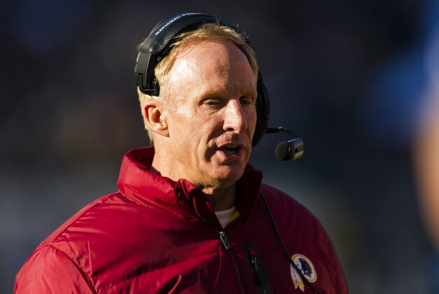 Dec 23, 2012; Philadelphia, PA, USA; Washington Redskins defensive coordinator Jim Haslett along the sidelines during the second quarter against the Philadelphia Eagles at Lincoln Financial Field. The Redskins defeated the Eagles 27-20. Mandatory Credit: Howard Smith-USA TODAY Sports