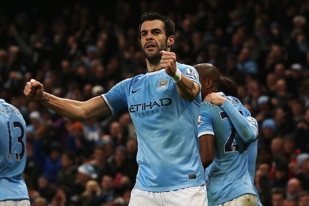 MANCHESTER, ENGLAND - DECEMBER 26: Alvaro Negredo of Manchester City celebrates his goal during the Barclays Premier League match between Manchester City and Liverpool at Etihad Stadium on December 26, 2013 in Manchester, England. (Photo by Jan Kruger/Getty Images) MANCHESTER, ENGLAND - DECEMBER 26: Alvaro Negredo of Manchester City celebrates his goal during the Barclays Premier League match between Manchester City and Liverpool at Etihad Stadium on December 26, 2013 in Manchester, England. (Photo by Jan Kruger/Getty Images)