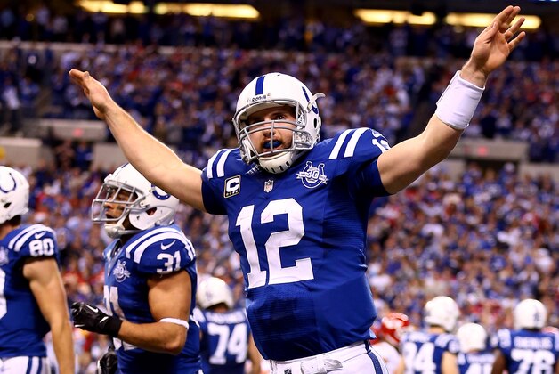 INDIANAPOLIS, IN - JANUARY 04:  Quarterback Andrew Luck