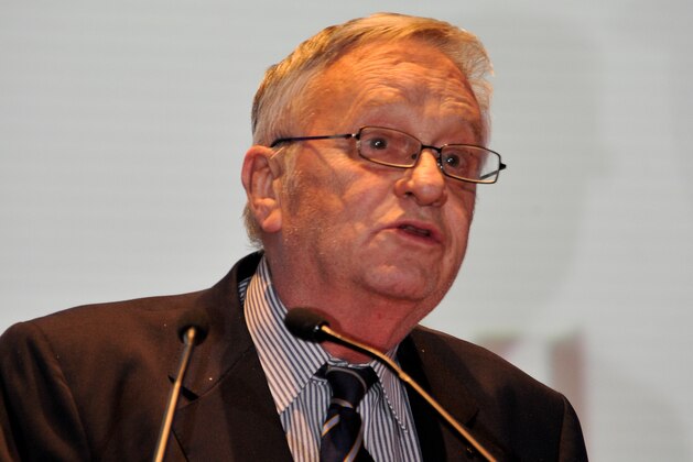 JEONGSEON-GUN, SOUTH KOREA - MAY 31: Gian Franco Kasper, President of the Internation Ski Federation addresses delegates during the FIS Congress Kangwonland on May 31, 2012 in Jeongseon-gun, South Korea. (Photo by Francis Bompard/Agence Zoom/Getty Images)