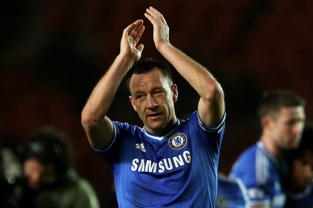 SOUTHAMPTON, ENGLAND - JANUARY 01:  John Terry of Chelsea applauds the travelling fans following his team's 3-0 victory during the Barclays Premier League match between Southampton and Chelsea at St Mary's Stadium on January 1, 2014 in Southampton, England.  (Photo by Warren Little/Getty Images)