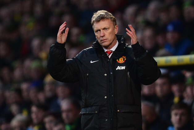 NORWICH, ENGLAND - DECEMBER 28:  David Moyes manager of Manchester United reacts during the Barclays Premier League match between Norwich City and  Manchester United at Carrow Road on December 28, 2013 in Norwich, England.  (Photo by Jamie McDonald/Getty Images)