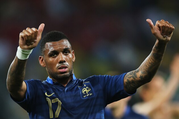 DONETSK, UKRAINE - JUNE 15: Yann M'Vila of France acknowledges the fans after the UEFA EURO 2012 group D match between Ukraine and France at Donbass Arena on June 15, 2012 in Donetsk, Ukraine.  (Photo by Ian Walton/Getty Images)