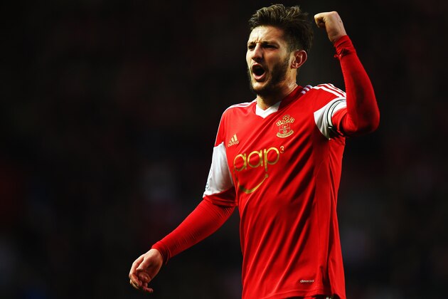 SOUTHAMPTON, ENGLAND - JANUARY 11:  Adam Lallana of Southampton reacts during the Barclays Premier League match between Southampton and West Bromwich Albion at St Mary's Stadium on January 11, 2014 in Southampton, England.  (Photo by Bryn Lennon/Getty Images)