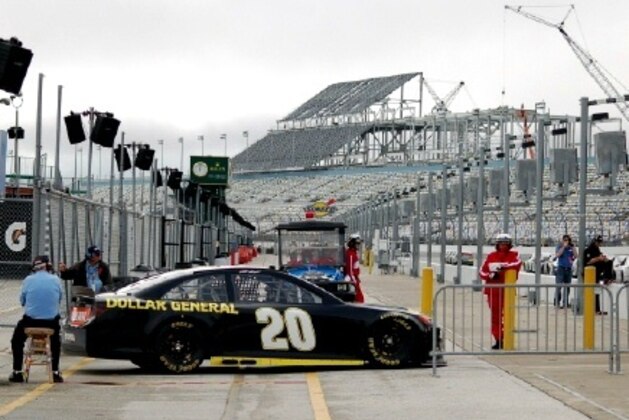 Matt Kenseth in the No. 20 Toyota tests at Daytona International Speedway.